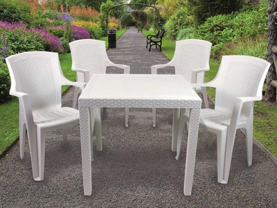 Комплект меблів Progarden стіл King і 4 крісла Eden білий 3030 фото