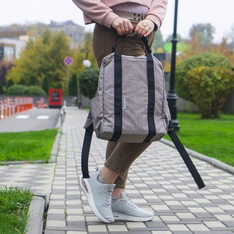 Рюкзак-антикрадій OOLOO Кенгуру mini 40x30x12 см, кавовий 4240 4102 фото