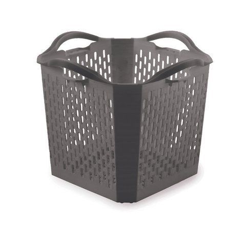 Корзина мультифункциональная перфорированная Progarden 26L STACK 40x40x32 с ручками черная 3696 фото