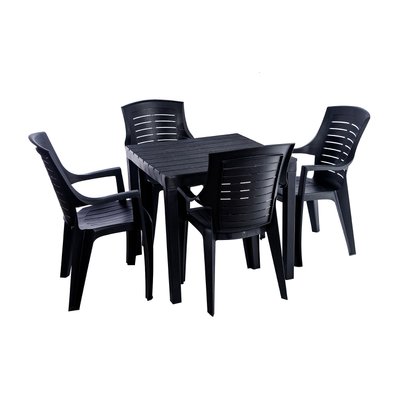 Набір Progarden стіл BALI і 4 крісла TALIA антрацит 3542 фото