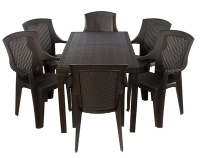 Комплект меблів Progarden стіл Joker і 6 крісел Eden коричневий 3099 фото
