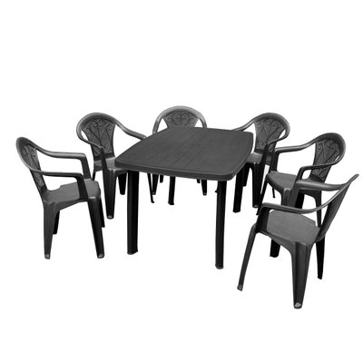 Набір Progarden стіл Faro і 6 крісел Altea антрацит 2844 фото