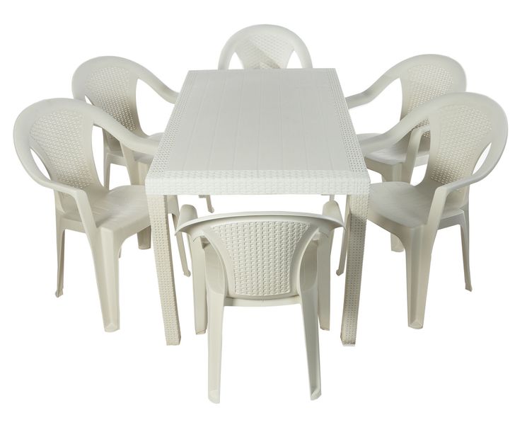 Комплект меблів Progarden стіл Joker і 6 крісел Ischia білий 3102 фото