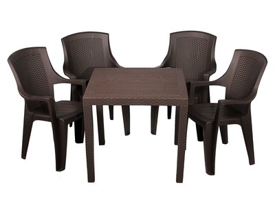 Комплект меблів Progarden стіл King і 4 крісла Eden коричневий 2846 фото