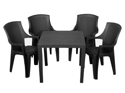 Комплект меблів Progarden стіл King і 4 крісла Eden антрацит 2847 фото