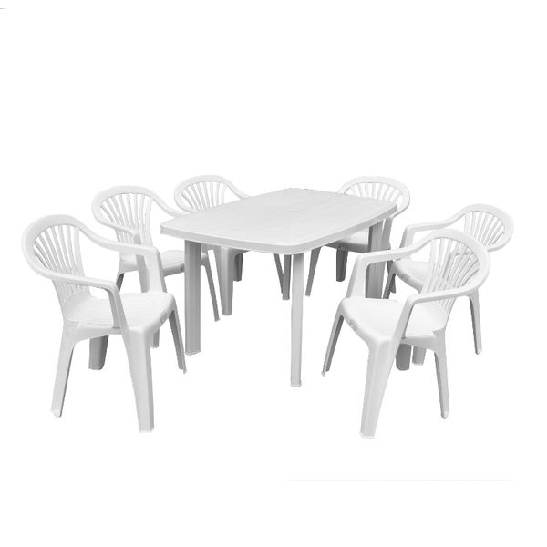 Набір Progarden стіл Faro і 6 крісел Altea білий 1631 фото
