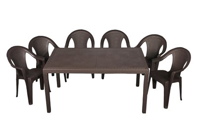 Набір Progarden стіл Prince і 6 крісел Ischia коричневий 2853 фото