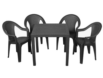 Набір Progarden стіл KING і 4 крісла KORA антрацит 3509 фото