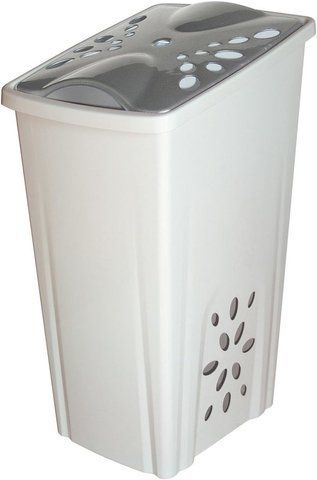Корзина для белья 45L PERLA 30x35x60h с крышкой, белая, белый 4127 фото