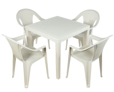Набір Progarden стіл King і 4 крісла Ischia білий 2907 фото
