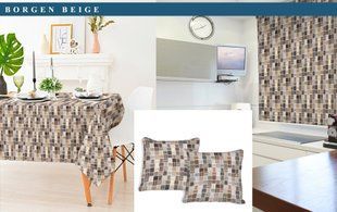 Тканина бавовняна лонета BORGEN BEIGE 3855 фото