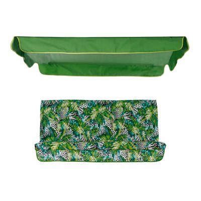 Комплект до гойдалки Ost-Fran LYON 135x105x7 см, тканина зелене листя/2414 3577 фото