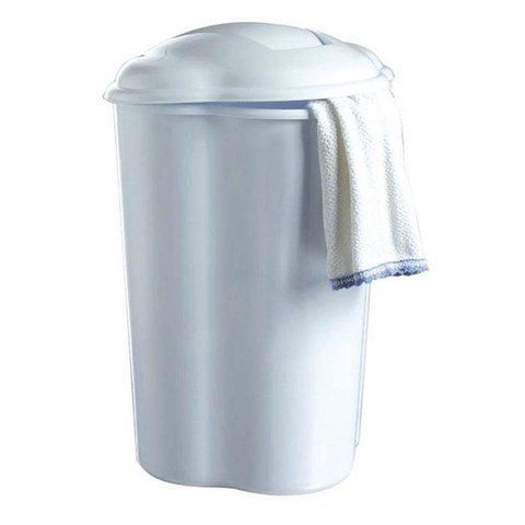 Корзина для белья 55L NUVOLA 45x36x64h с крышкой, белый 4129 фото
